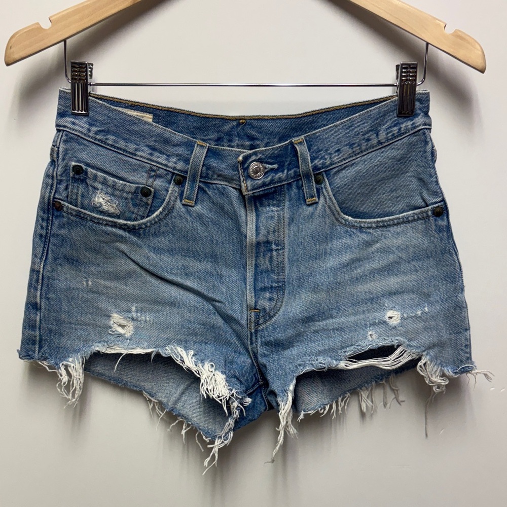 Levi’s 501 Distressed Denim Shorts, Size W26